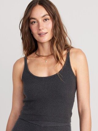 Cropped Waffle-Knit Lounge Cami Tank Top for Women | Old Navy (US)