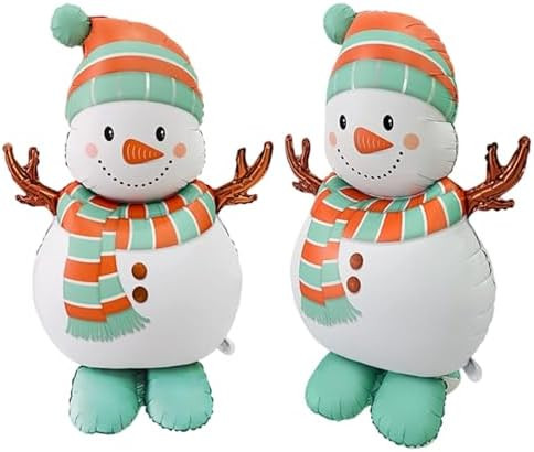 2Pcs 48x25in Christmas Standing Balloons Snowman Design | Large Foil Christmas Balloons Decoratio... | Amazon (US)