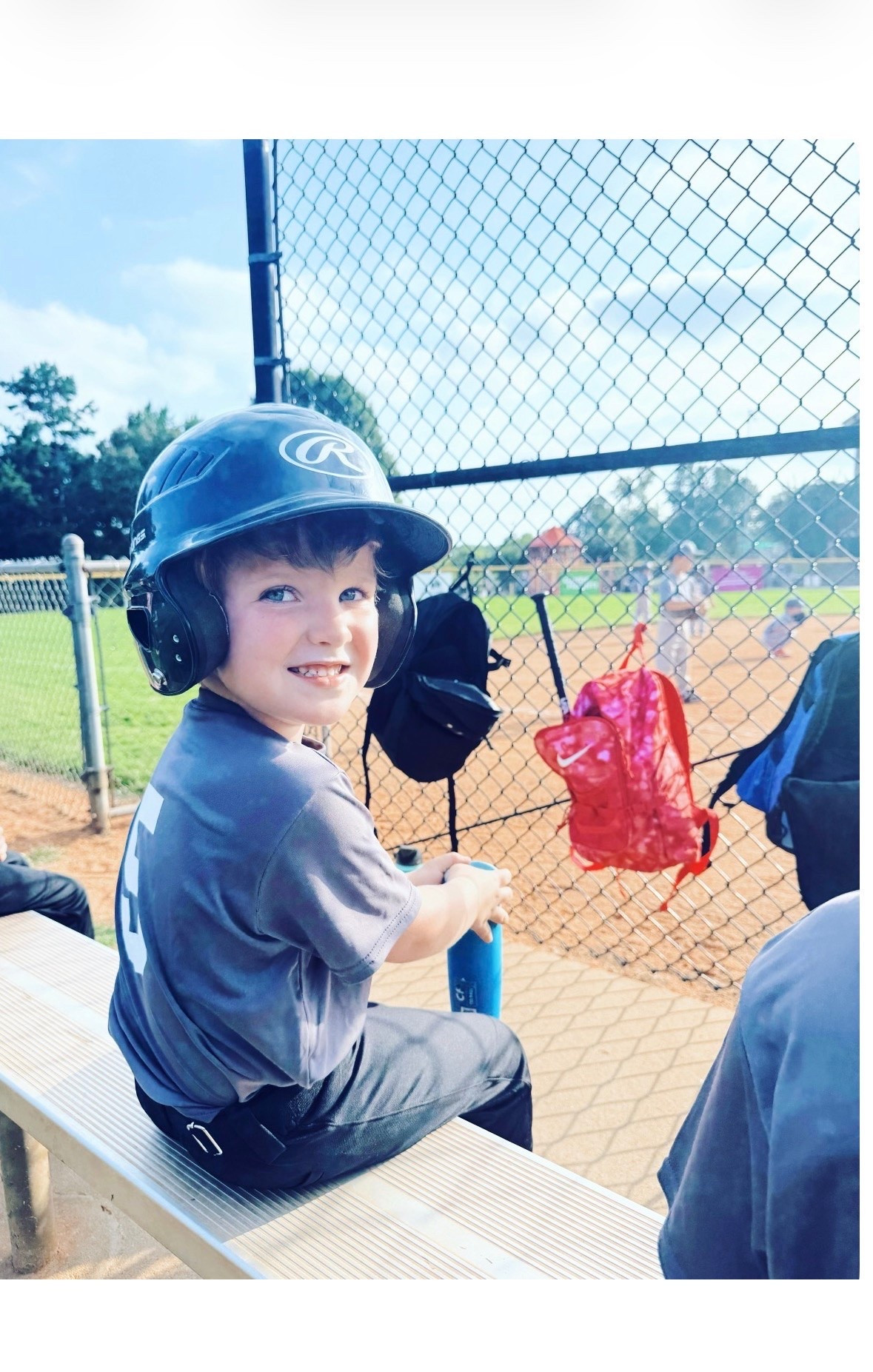 Tonight was the very first tball game 🧢⚾️ of the season 🏟️ for our firstborn Judson and “Daddy Coach” (the best 🥰😍)  as well as picture 📸 day!! 🎞️  It was such a great night 🤩 and our team did awesome 👏🏽 thanks to Daddy and Walker coaching so well!! 🙌🏽 Go boys go!!! And that’s my boy, Judson!! 🩵💙

*Fully* living my boy mama dream 💭 #baseballmamaera and loving every second!! 🥰⚾️🧢 And having two sons back-to-back means allllll the baseball 🏟️ days ahead as Levi Rhett just wants to tag along and keep up with big brother (& wear his helmet on the sidelines hehe 🤭 - he can’t wait to be able to join the fun one day, too)!! 🙌🏽 These are the days!! 🌞