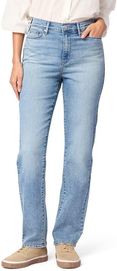 Levi Strauss Signature Women's High-Rise Straight Jeans Stretch Denim (Standard and Plus) | Amazon (US)