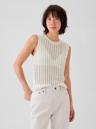 Linen-Cotton Textured Knit Tank Top | Gap (US)
