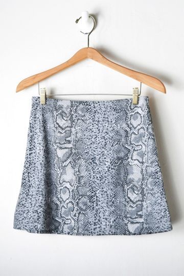 Vintage 00s Greyscale Snakeskin Printed Mini Skirt | Urban Outfitters (US and RoW)