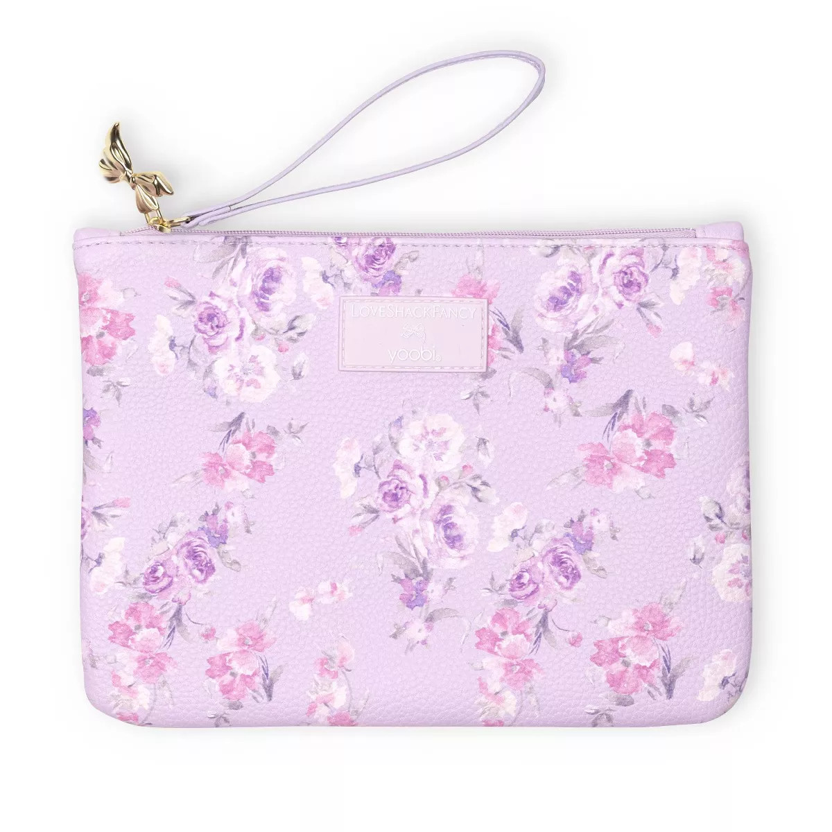 LoveShackFancy x Target - Yoobi Happy Thoughts Flat Zip Pencil Case with Strap Hibiscus | Target