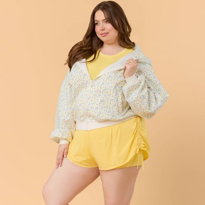 Blogilates Women's Mommy & Me Marshmallow Full Zip Hooded Sweatshirt - White Floral Print 3X | Target