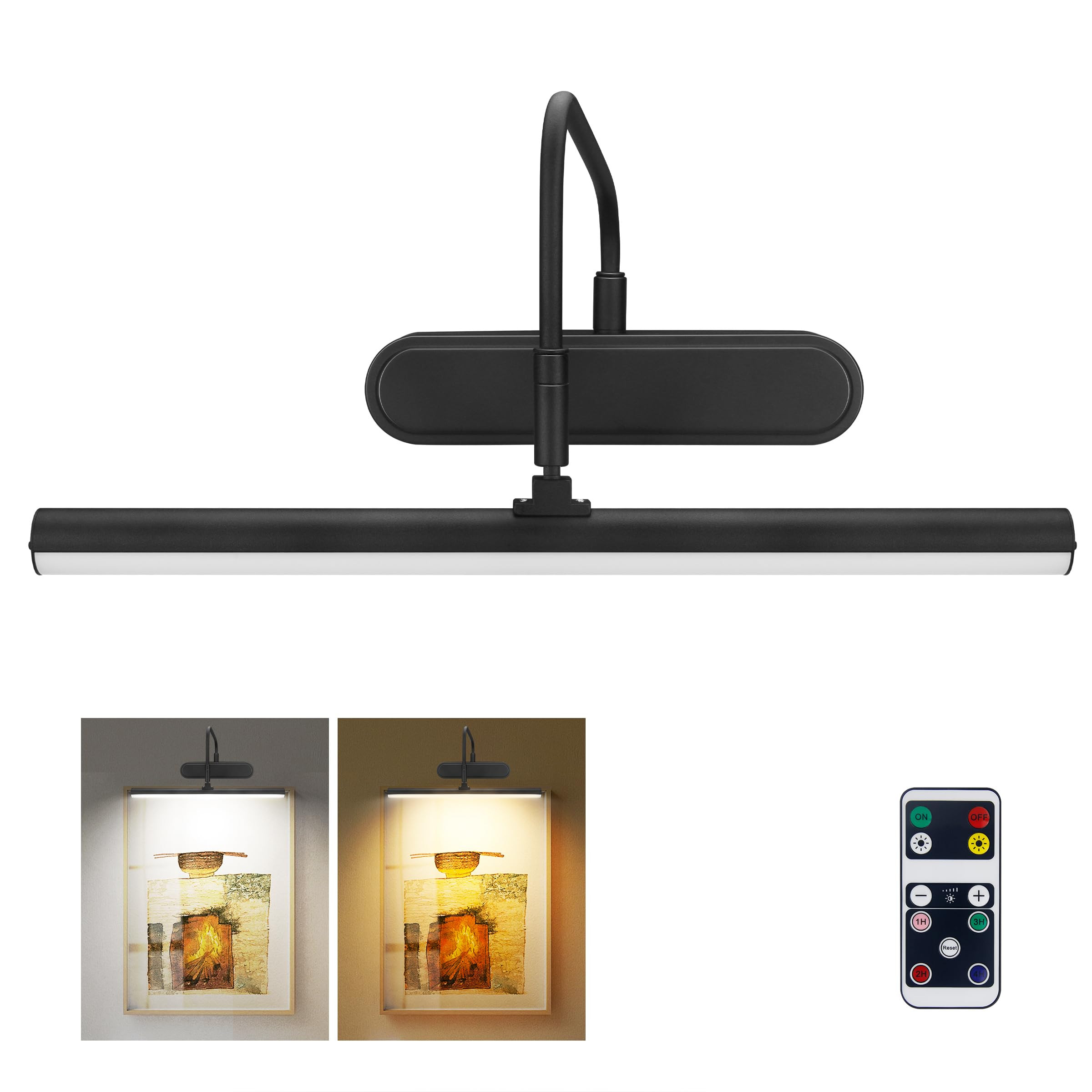 Picture Light,3AA Battery Art Lights for Paintings,Wireless Wall Lighting,Remote Control Accent L... | Amazon (US)
