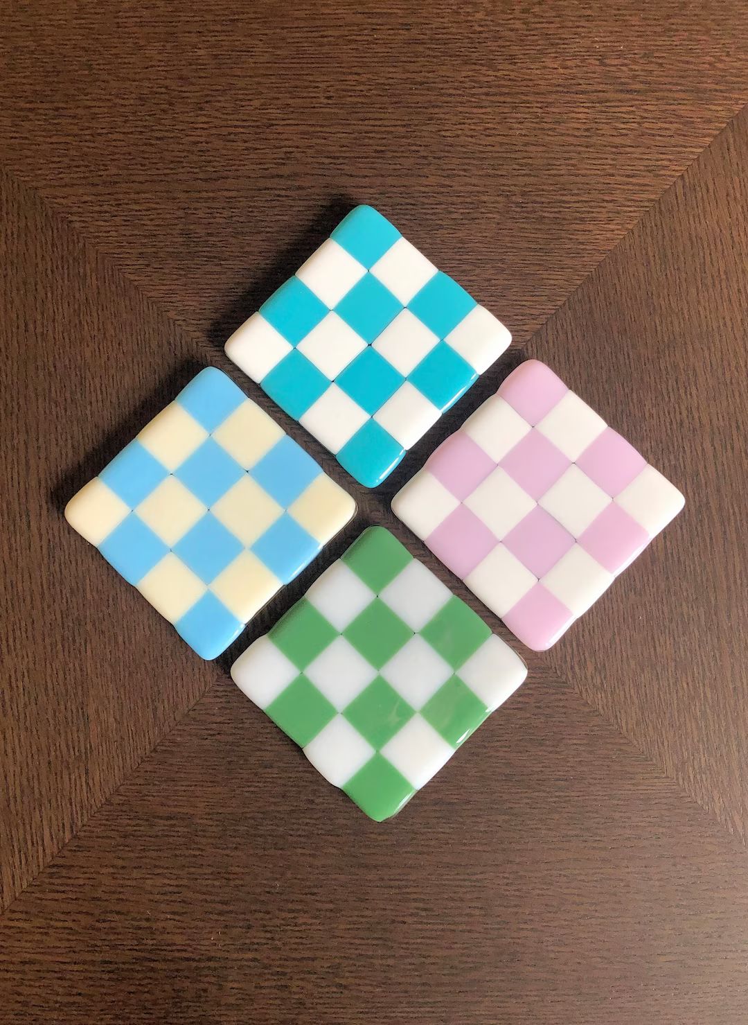 Checkerboard Coasters Fused Glass Checked Coasters - Etsy | Etsy (US)