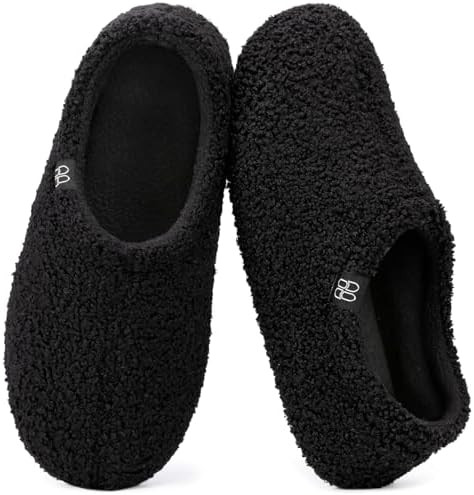 HomeTop Women's Fuzzy Curly Fur Memory Foam Loafer Slippers with Polar Fleece Lining | Amazon (US)