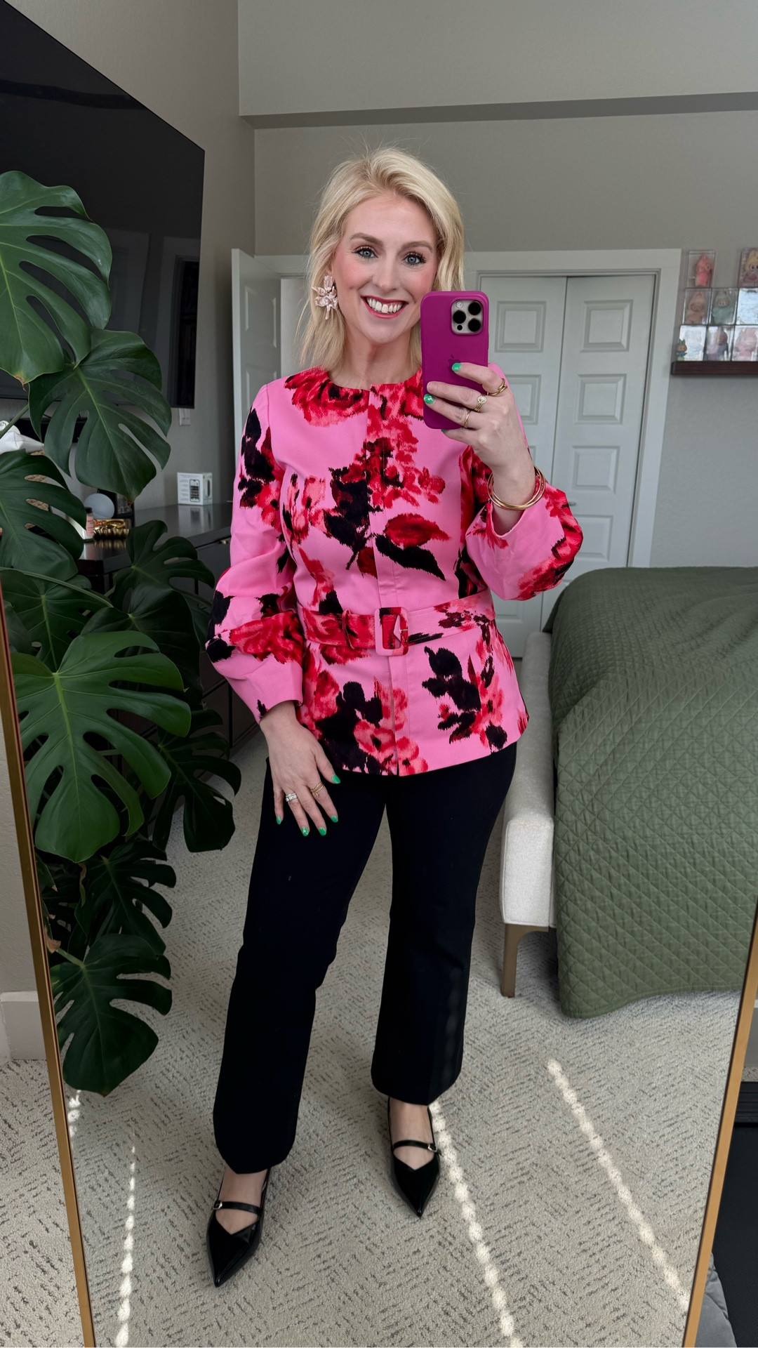 Bought this Tuckernuck top at their annual sample sale for a STEAL (like heavily discounted) and fully knew it was too small…but it was the ONLY size left, and I had to have it 😂

So here we are...squeezed, zipped, and hoping no one can tell 💁🏼‍♀️✨ honestly still obsessed with this bold floral moment and would 100% do it again. 

#LTKootd #LTKWorkwear #LTKMidsize