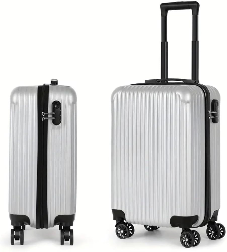 Hardshell Carry-On Luggage, 20-Inch Trolley Suitcase, 4-Wheel Spinner, Multiple Colors (silver, 2... | Amazon (US)
