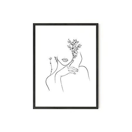Haus and Hues Minimalist Wall Art Line Art Wall Decor Silhouette Poster Minimalist Wall Decor Female | Walmart (US)