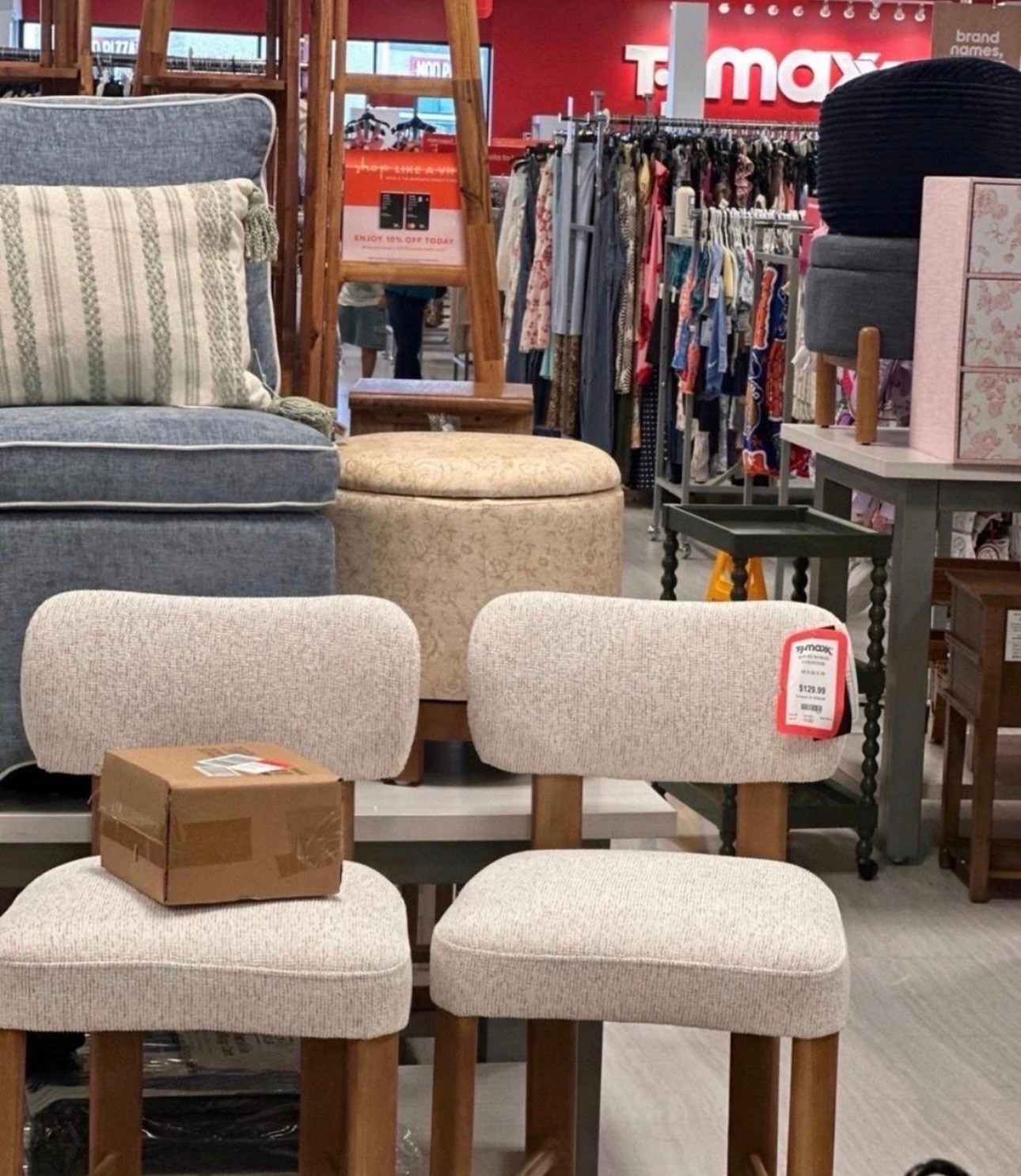 These counter stools stopped me in my tracks. 😍 The texture, the neutral fabric, the wood tones… they look way more expensive than they are. #LTKHome #HomeDecorFinds #NeutralDecor