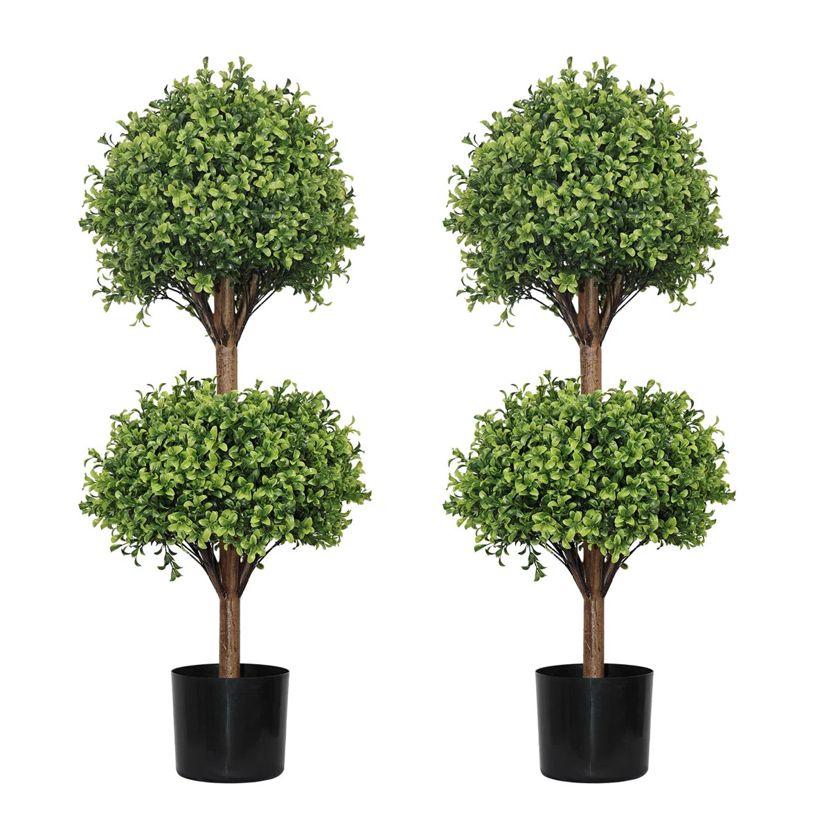 40'' Artificial Boxwood Double Ball Topiary Trees (Set of 2) | Wayfair North America
