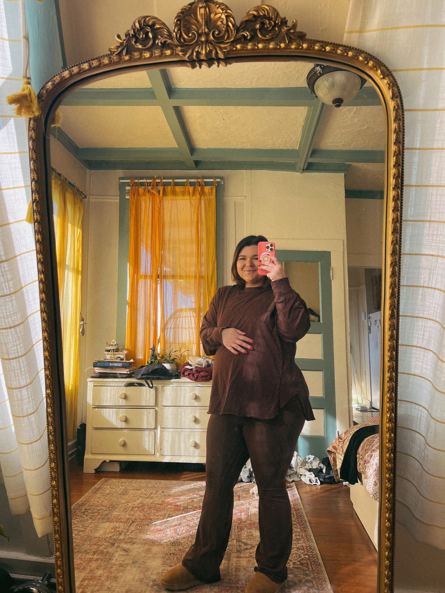  My pregnancy uniform check! Aerie is my go to for oversized not maternity finds. Wearing XL top and XL short leggings 40% off!! Anthro primrose mirror is also 30% off! 

#LTKGiftGuide #LTKCyberWeek #LTKbump