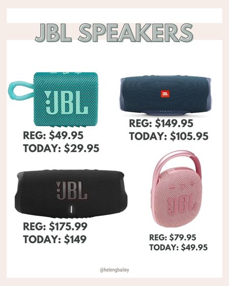 I love JBL speakers and these are such great deals. The little portable ones pack a punch and are great to take traveling, golfing, etc. 

#LTKsalealert #LTKHoliday