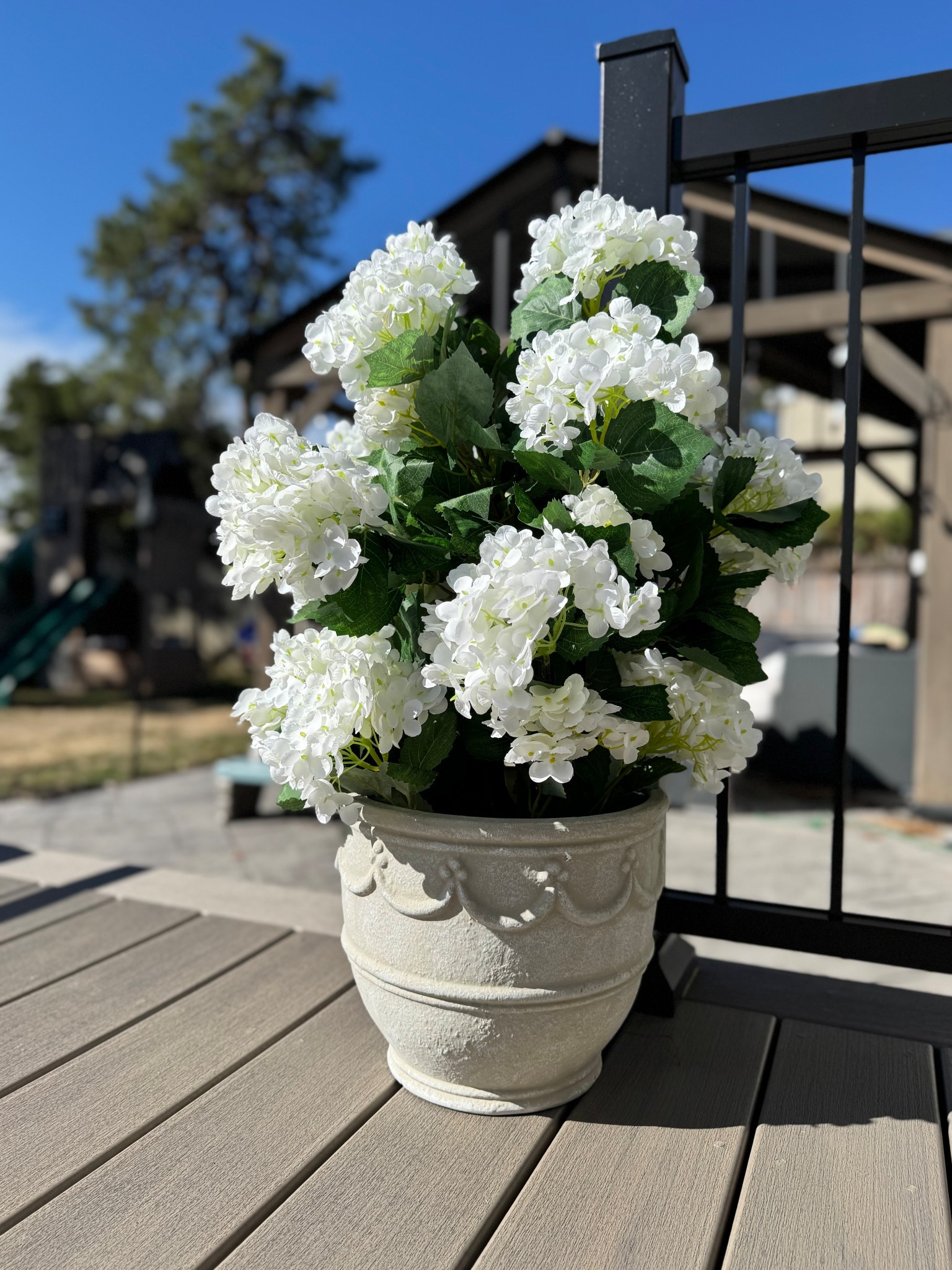 These faux hydrangeas are a steal for the price and they’re UV resistant!! Love this planter for them 😊

#LTKSpringSale #LTKSaleAlert #LTKHome
