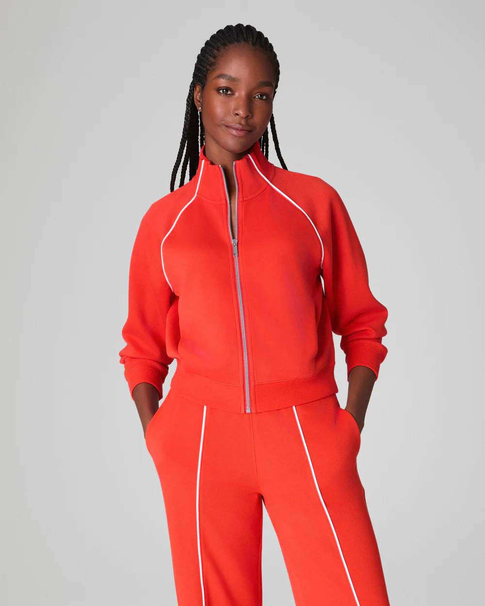 AirEssentials Full Zip Track Jacket – Sporty & Soft | SPANX | Spanx