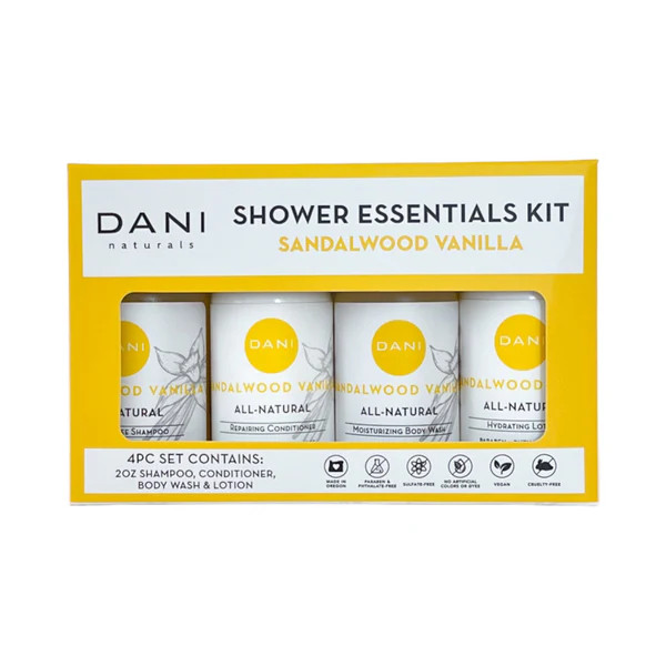Shower Essentials Kit in Sandalwood Vanilla | DANI Naturals