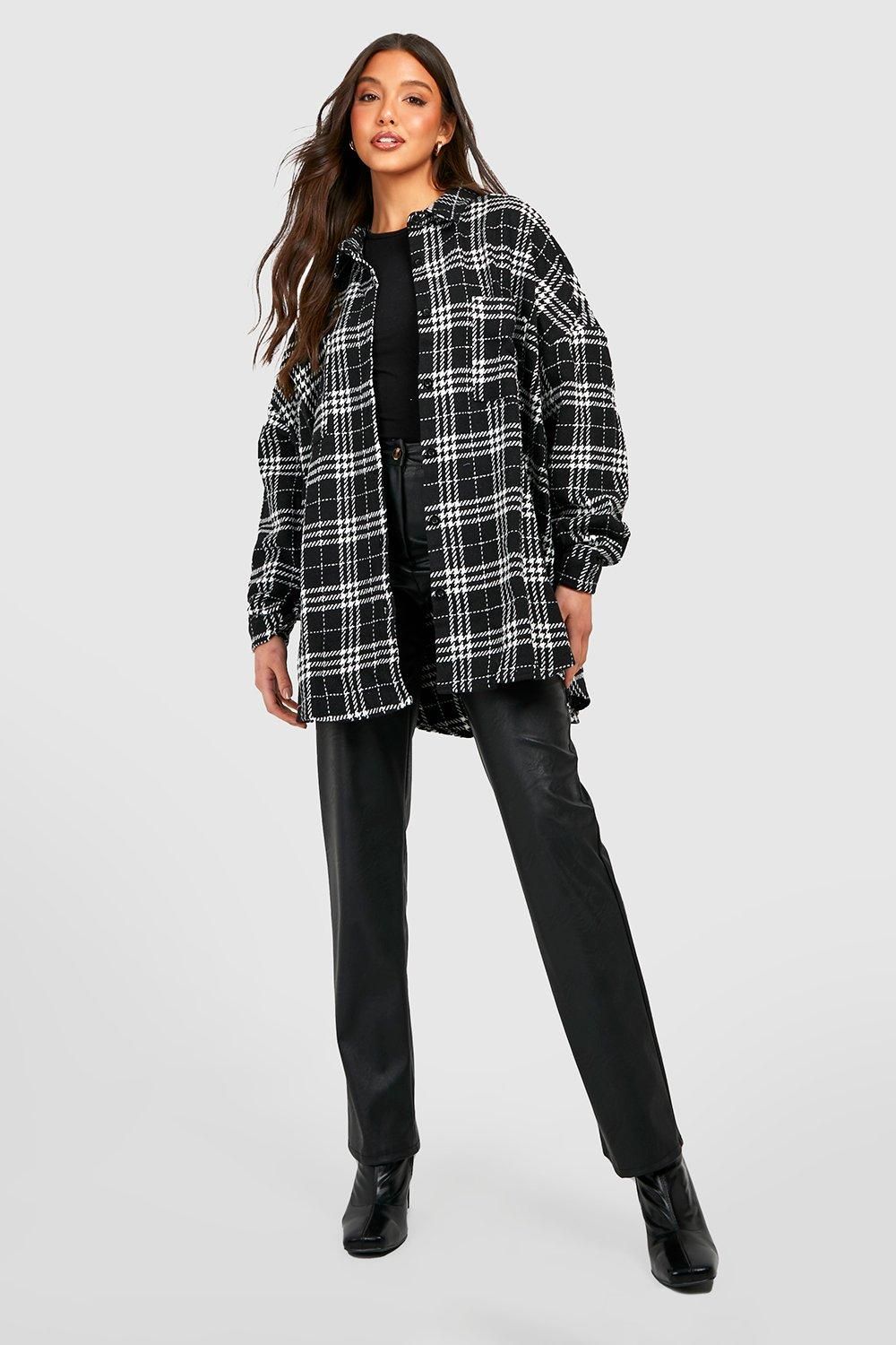 Thick Brushed Oversized Flannel Shirt | Boohoo.com (US & CA)
