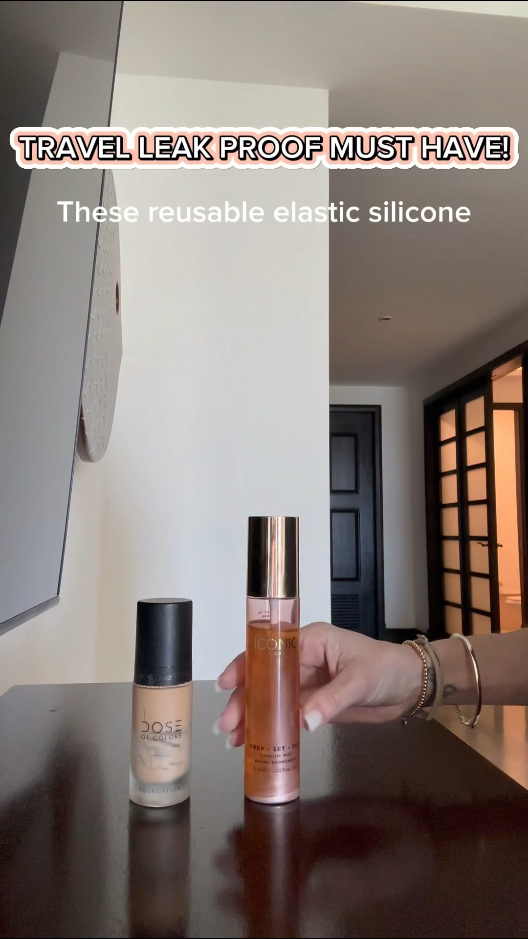 TRAVEL LEAK PROOF MUST HAVE! These reusable elastic silicone sleeve bottle covers are a travel essential—and they're only $7.98 for an 8-pack! They're perfect for covering shampoo bottles, conditioner, face wash, makeup, sunscreen, and anything else in your luggage that may leak. This high-quality silicone material is highly elastic and can firmly wrap your toiletries. These elastic sleeves are ideal for protecting liquid items while traveling. I highly recommend them! 

#LTKWatchNow #LTKBeauty #LTKTravel