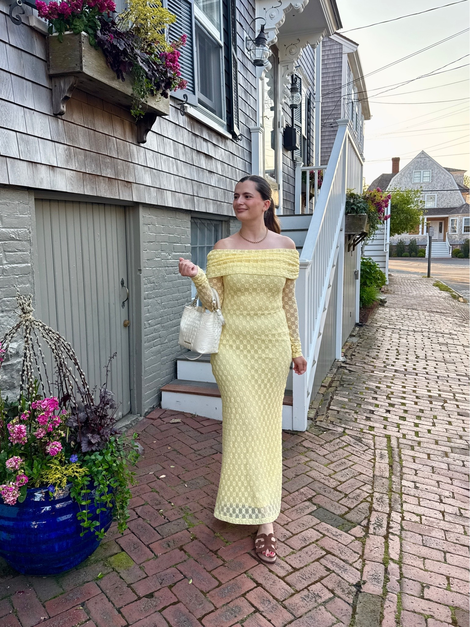Loving this yellow maxi dress from Bardot that I wore in Nantucket! I styled it with a white purse and some brown sandals and a braided gold necklace. So effortless and I got lots of compliments!

#LTKootd #LTKSeasonal