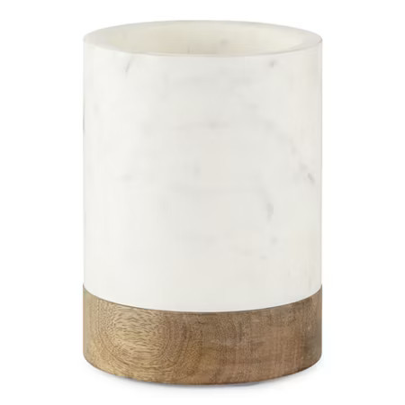 Linden Street Mango Wood & Marble Utensil Holder, One Size, White | JCPenney