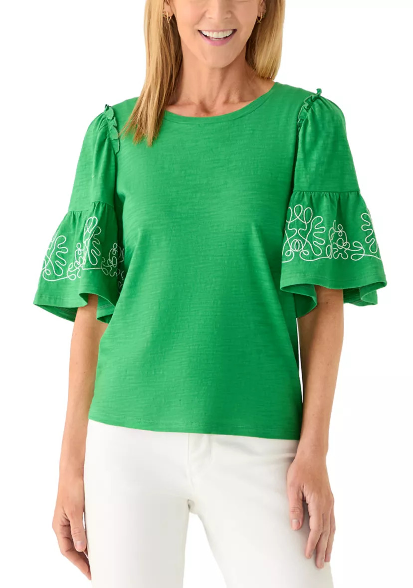Women's Short Sleeve Embroidered Top | Belk