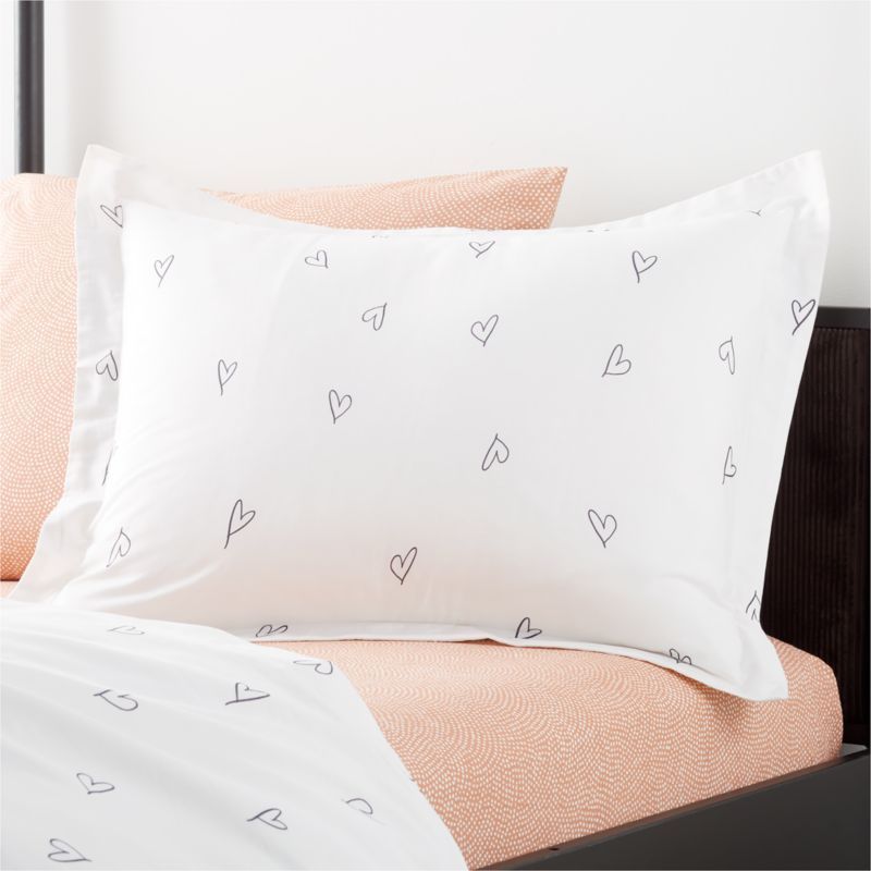 Charcoal Heart Organic Cotton Kids Duvet Sham by Leanne Ford + Reviews | Crate & Kids | Crate & Barrel