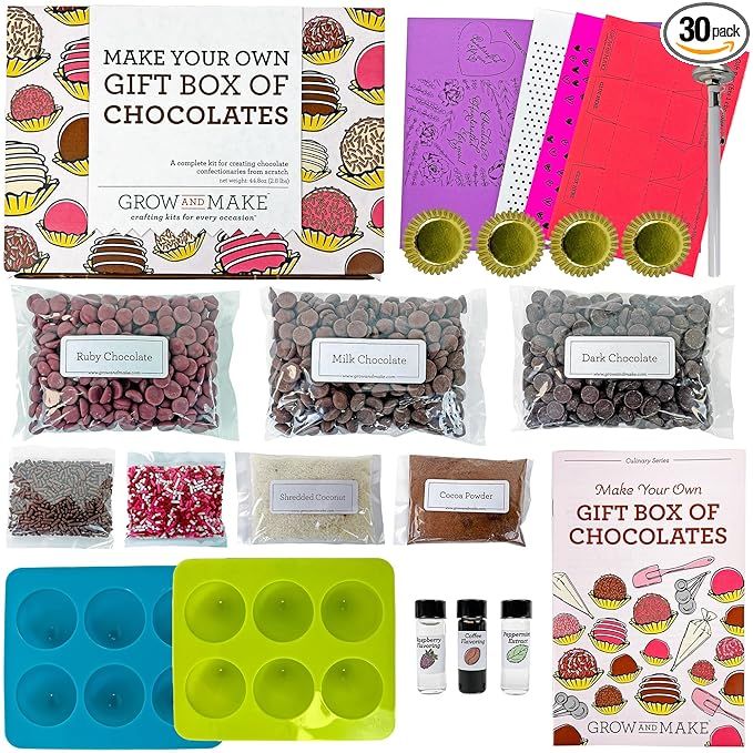 DIY Chocolate Gift Box Making Kit Make Your Own personalized truffles custom chocolates in a gift... | Amazon (US)