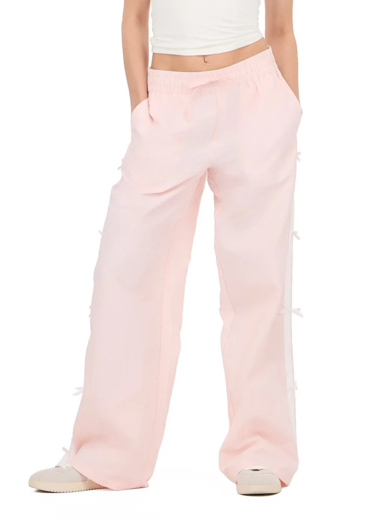 Forever 21 Women's Nylon Wide Leg Pant with Side Stripes, Sizes XS-XL | Walmart (US)