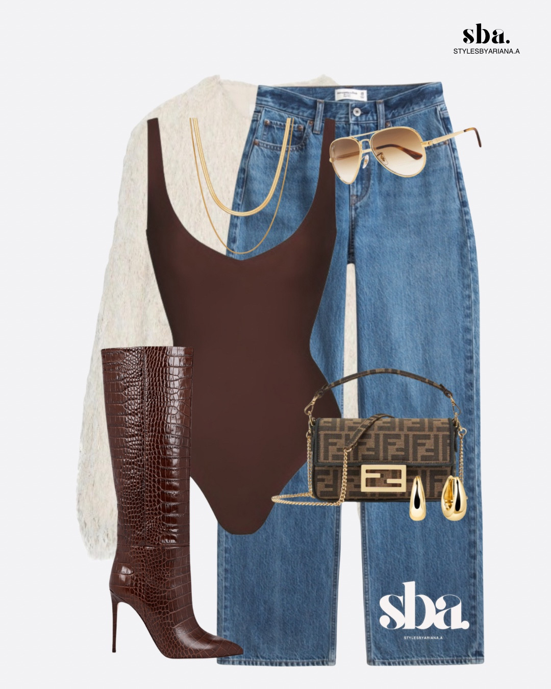 Chocolate tones meet gold details for a polished fall moment 🍂🤎

Fall outfits, fall outfit, brown bodysuit, knee high boots, denim look, chic fall outfit, street style, neutral tones, brown aesthetic, fall fashion inspo, capsule wardrobe, layered fall look, fall street style, effortless chic, minimal fall outfit, trendy fall fashion, fendi bag, gold jewelry, high rise jeans, classic fall outfit, cozy fall vibes, brown and gold, elevated basics, timeless fall style, autumn outfit idea, fashion inspo

#LTKSeasonal #LTKStyleTip