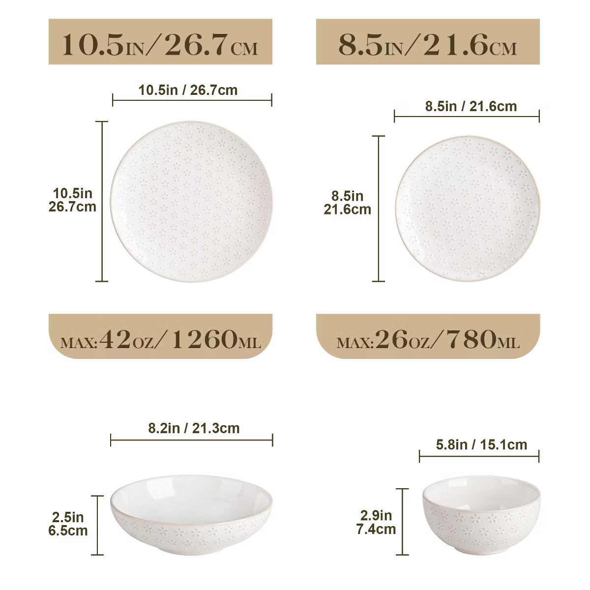 vancasso 16 piece white five-leaf flower embossed ceramic tableware set includes 4 dinner plates/... | Target