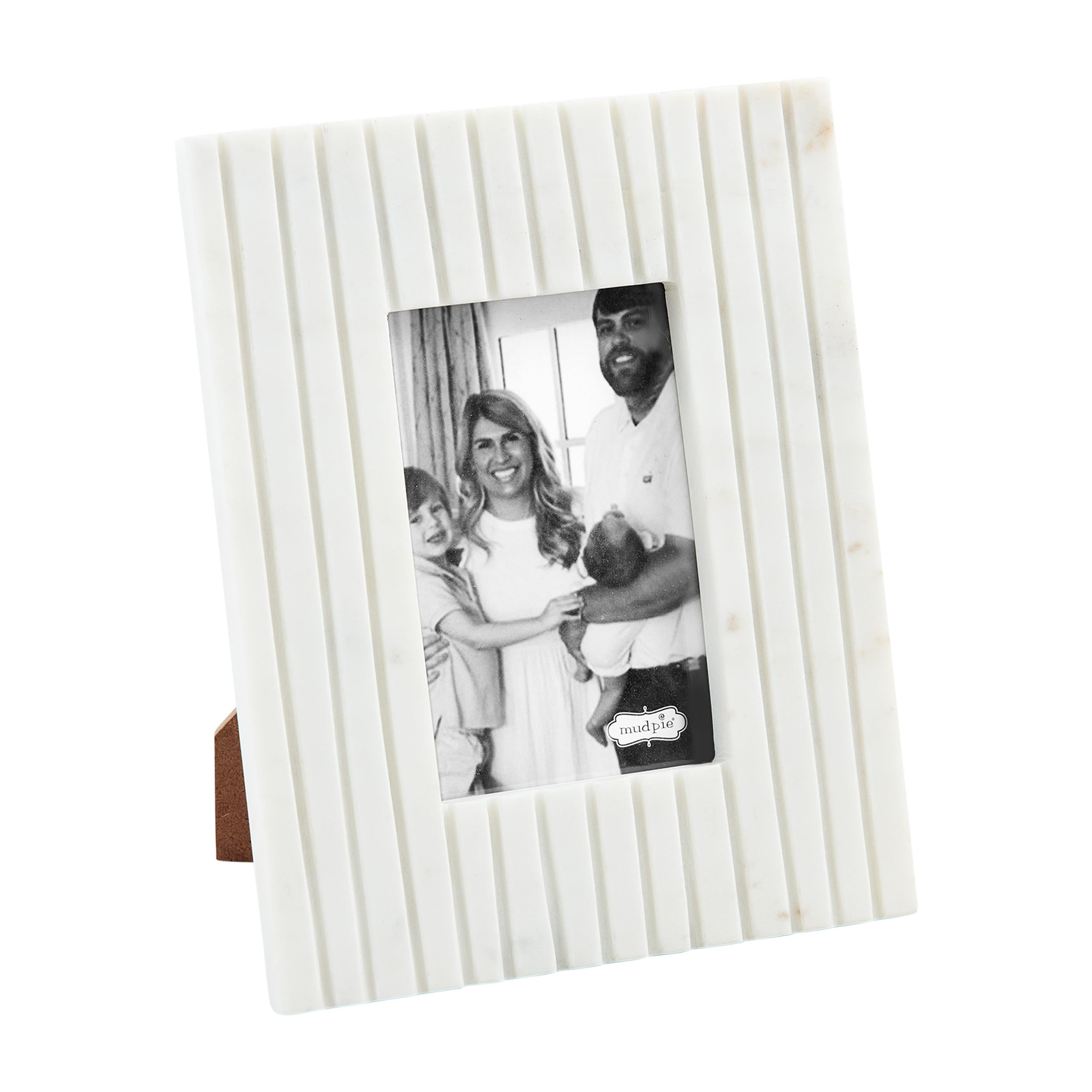 Mud Pie 4X6 White Stripe Marble Frame; 9 3/4" x 7 3/4" | Amazon (US)