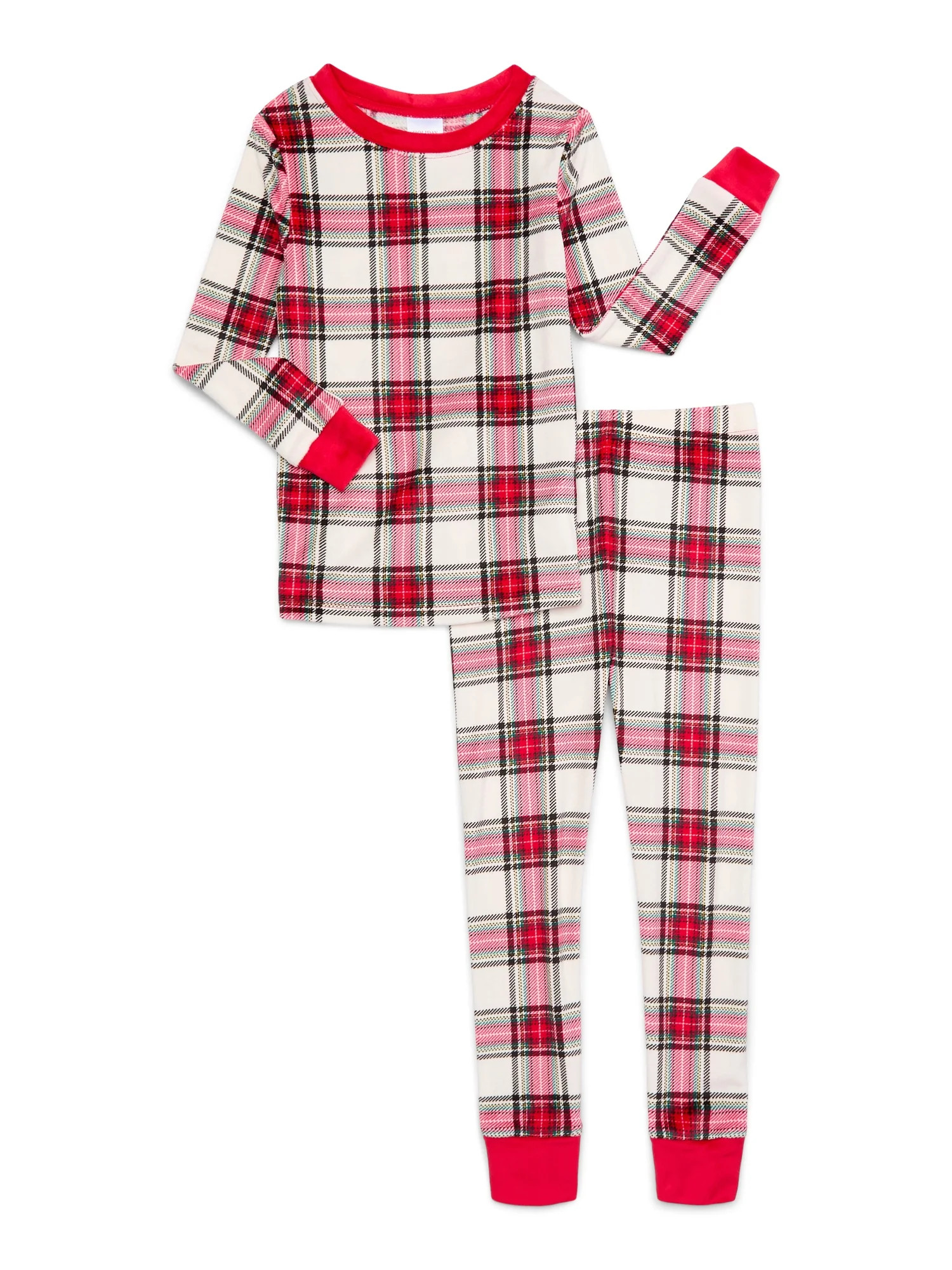 Holiday Time Girls Tight Fit Christmas Pajamas Set, 2-Piece, Sizes 4-10 | Walmart (US)