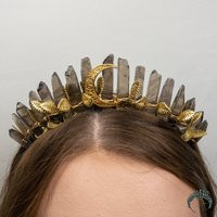 Smoky Quartz Moon Crown, Black Crystal Witch Gifts, Birthday Tiara, Photoshoot Wedding Bridal, Gift | Etsy (US)
