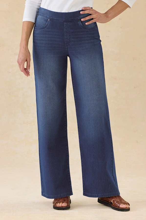 LightTouch Knit Denim Wide-Leg Jeans | Coldwater Creek