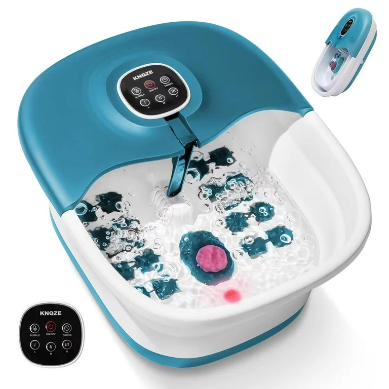 KNQZE Electric Collapsible Foot Spa with Heat, 16 Massage Rollers, Bubble, Pumice stone, Foot Car... | Walmart (US)