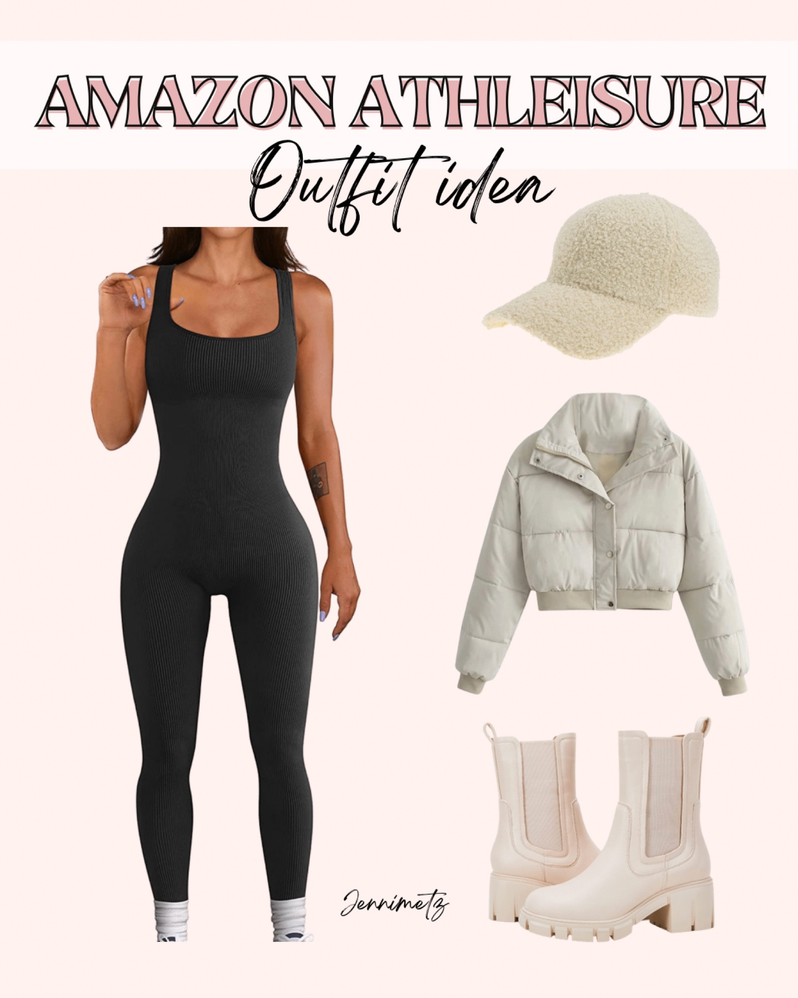 Amazon onesie. Jumpsuit. Athleisure. Puffer jacket. Puffer coat. Winter outfit. Fall outfit. Boots. 

#LTKGiftGuide #LTKSeasonal #LTKtravel