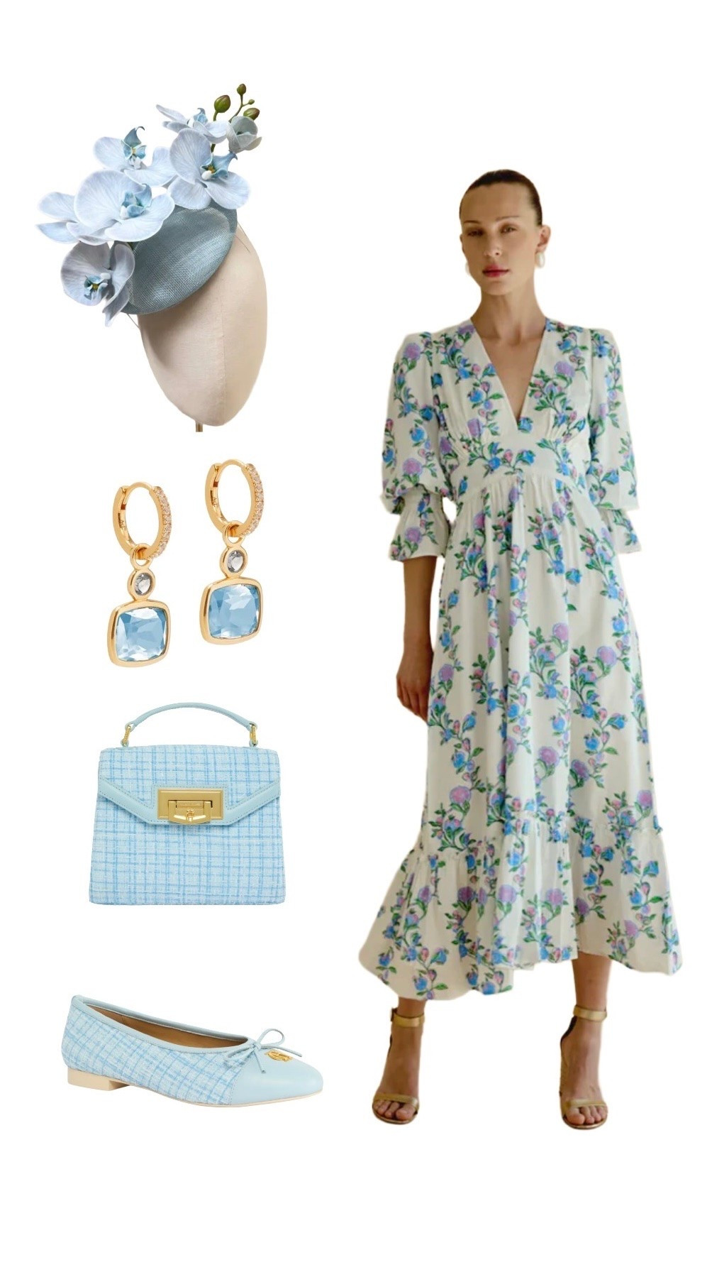 When it comes to Royal Ascot, it’s always wise to style up a dress you can just as easily style down!

Sophia Trellis Dress - Neve & Noor

Orchid Pale Blue Fascinator - Etsy

Blue Topaz Earrings - Aspinal of London 

Ice Blue Mini Cheltenham Bag and Ice Blue Shoes - Holland Cooper

#LTKsummer #LTKeurope #LTKluxury