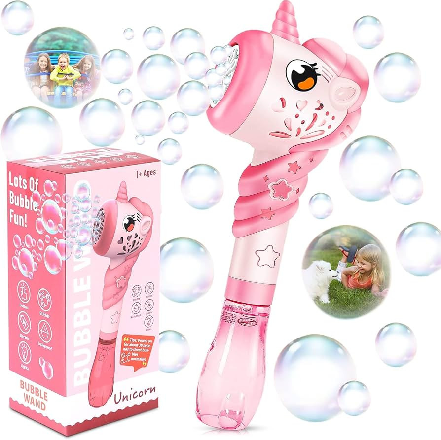 Unicorn Bubble Wand for Kids, Princess Toy Bubble Machine Blower Maker Outdoor Mower Toys with Li... | Amazon (US)