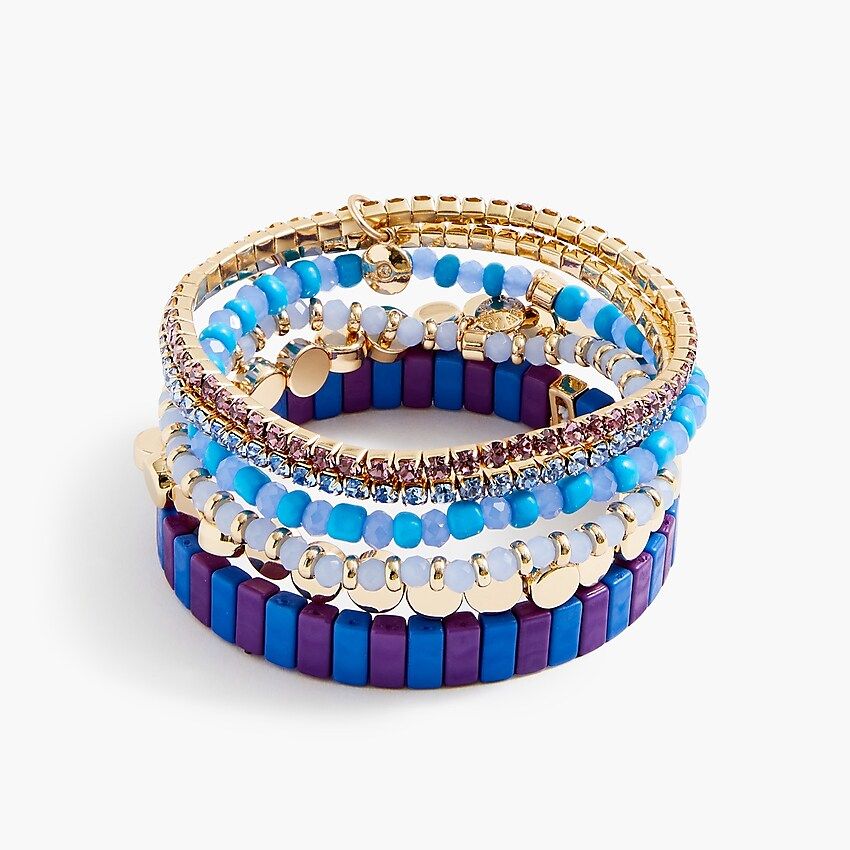 Gold bracelets set with beads | J.Crew Factory