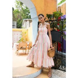 Rainbow Candies Stripes Maxi Dress | Chicwish