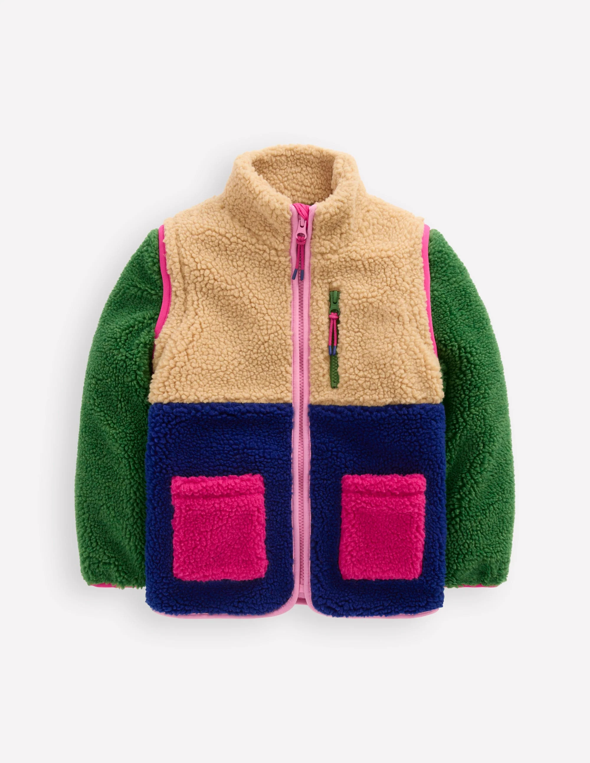 2-in-1 Borg Jacket-Colourblock Multi | Boden (US)