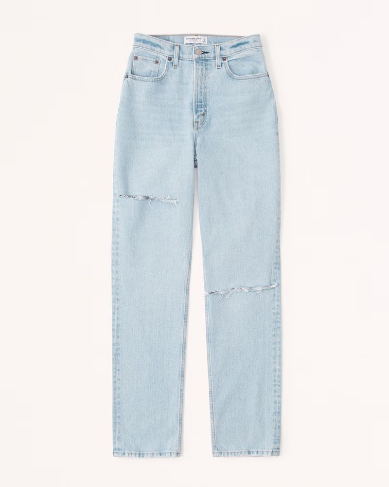 Women's Curve Love Ultra High Rise 90s Straight Jean | Women's Bottoms | Abercrombie.com | Abercrombie & Fitch (US)