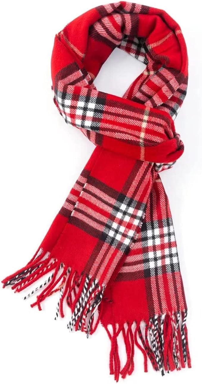 AUSEKALY Scarf For Men Women Cashmere Neck Scarf Plaid Winter Scarf Fall Softest Classic Warm | Amazon (US)
