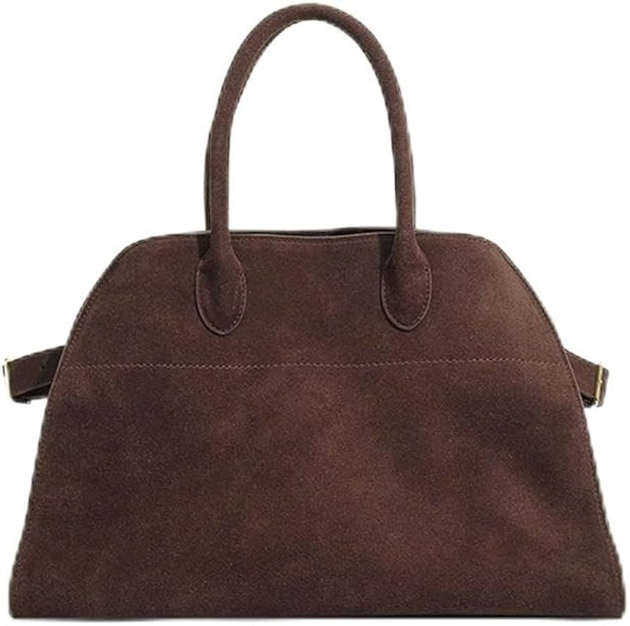 WPFDDP Natural Suede Handbag for Women Nubuck Leather Large Capacity Casual Tote Bag Solid Commut... | Amazon (UK)