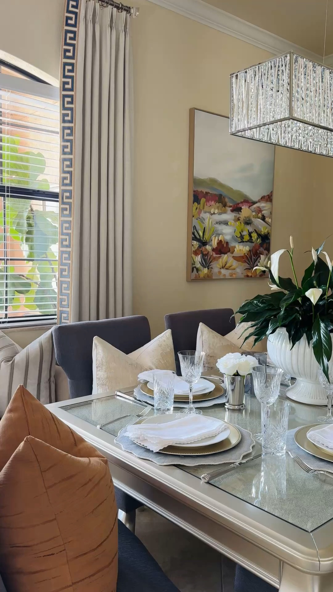 🍽️Our formal dining room is dressed up for summer with a simple centerpiece & beautifully layered table settings!🩵🤍🍃

Summer Hosting & Entertaining | Tabletop | Tablescape | Placemats | Charger Plates | Dinner Plates | Crystal Drinkware | White Napkins

#LTKHome #LTKSeasonal #LTKdayinmylife