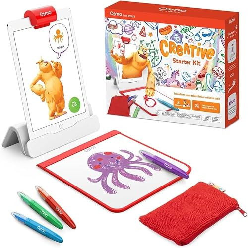 Osmo - Creative Starter Kit for iPad - 3 Educational Learning Games - Creative Drawing & Problem Solving/Early Physics - STEM Toy Gifts for Kid, Boy & Girl - Ages 5 6 7 8 9 10 (Osmo Base Included) | Amazon (US)