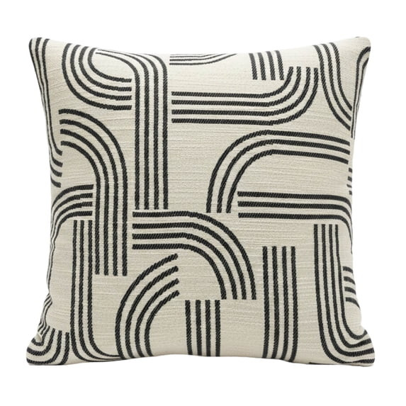 Mainstays Neutral Geometric Decorative Pillow 18" x 18" | Walmart (US)