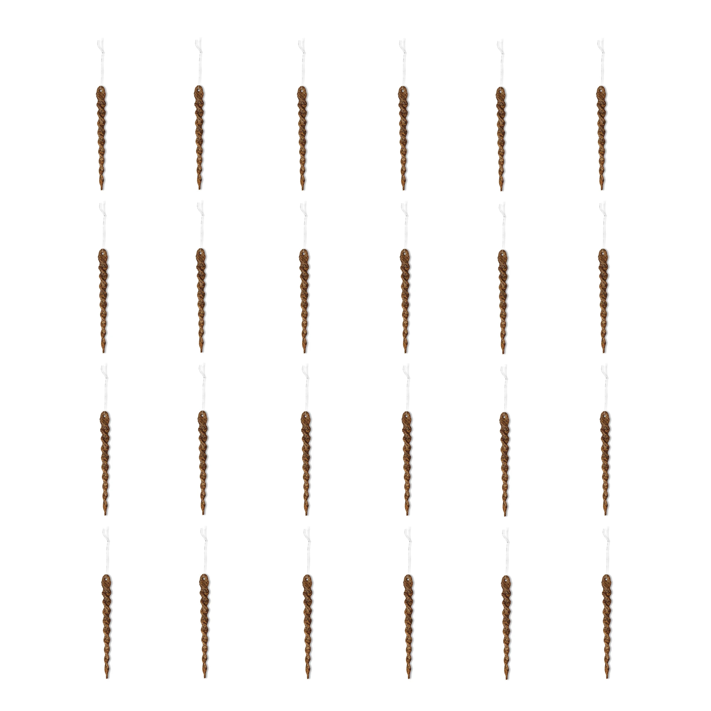 Brown Glitter Icicle Ornaments, 24 Count, by Holiday Time | Walmart (US)