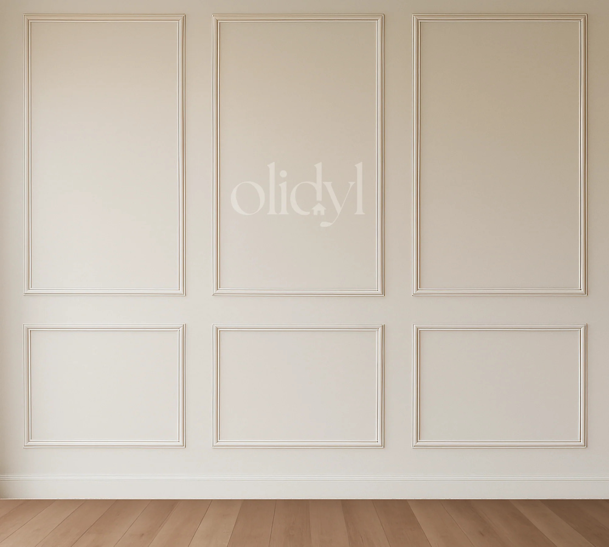 Wall Molding Kit \u2014 3-Panel Pre-Cut, Peel and Stick Wainscoting Panels | Olidyl Design Studio